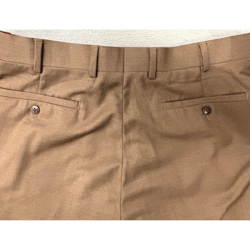 Dockers Men Brown Pleated Trousers Classic Fit Cuffed Hem W36 L32 32896-0001